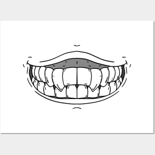 Smile More! (B&W teeth) Posters and Art